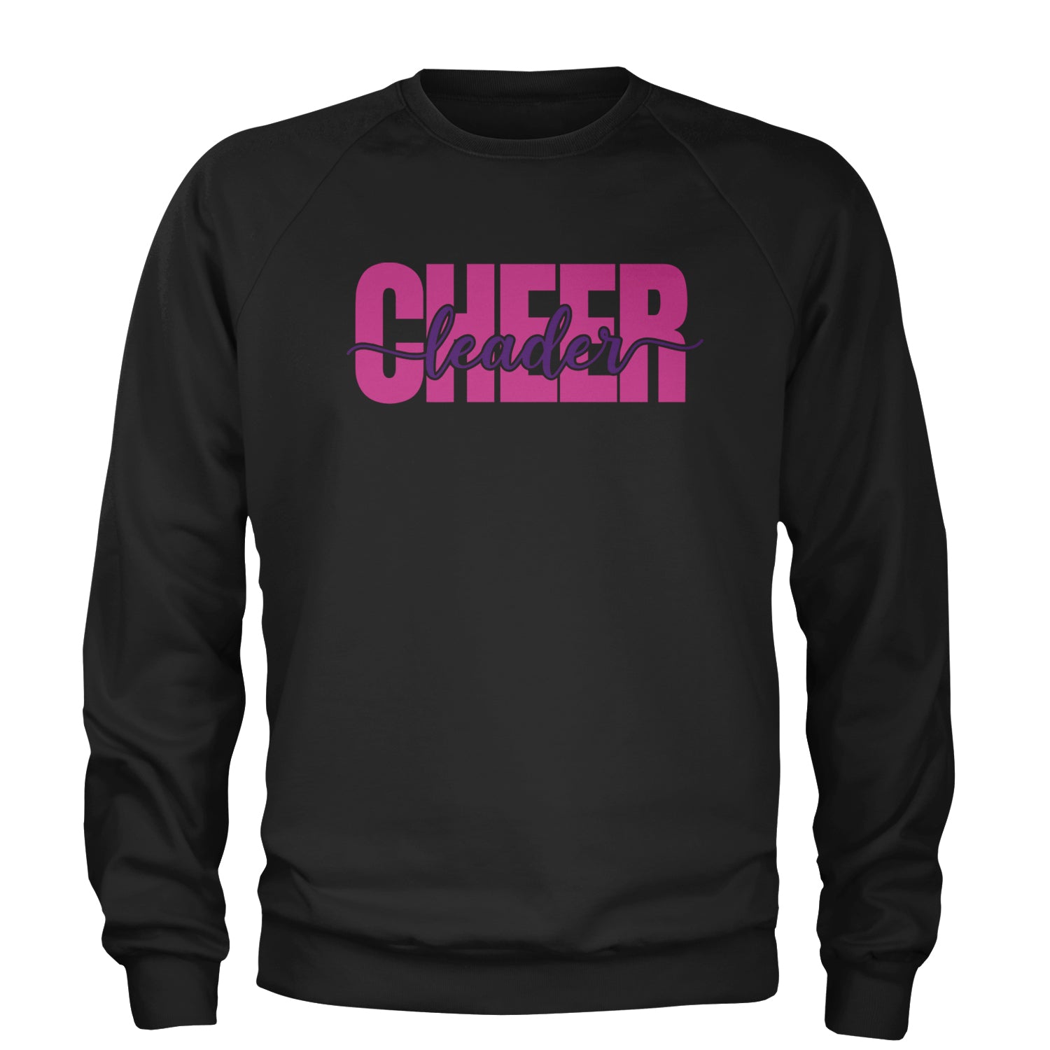 Cheerleader with Scripted Flair Adult Crewneck Sweatshirt Black