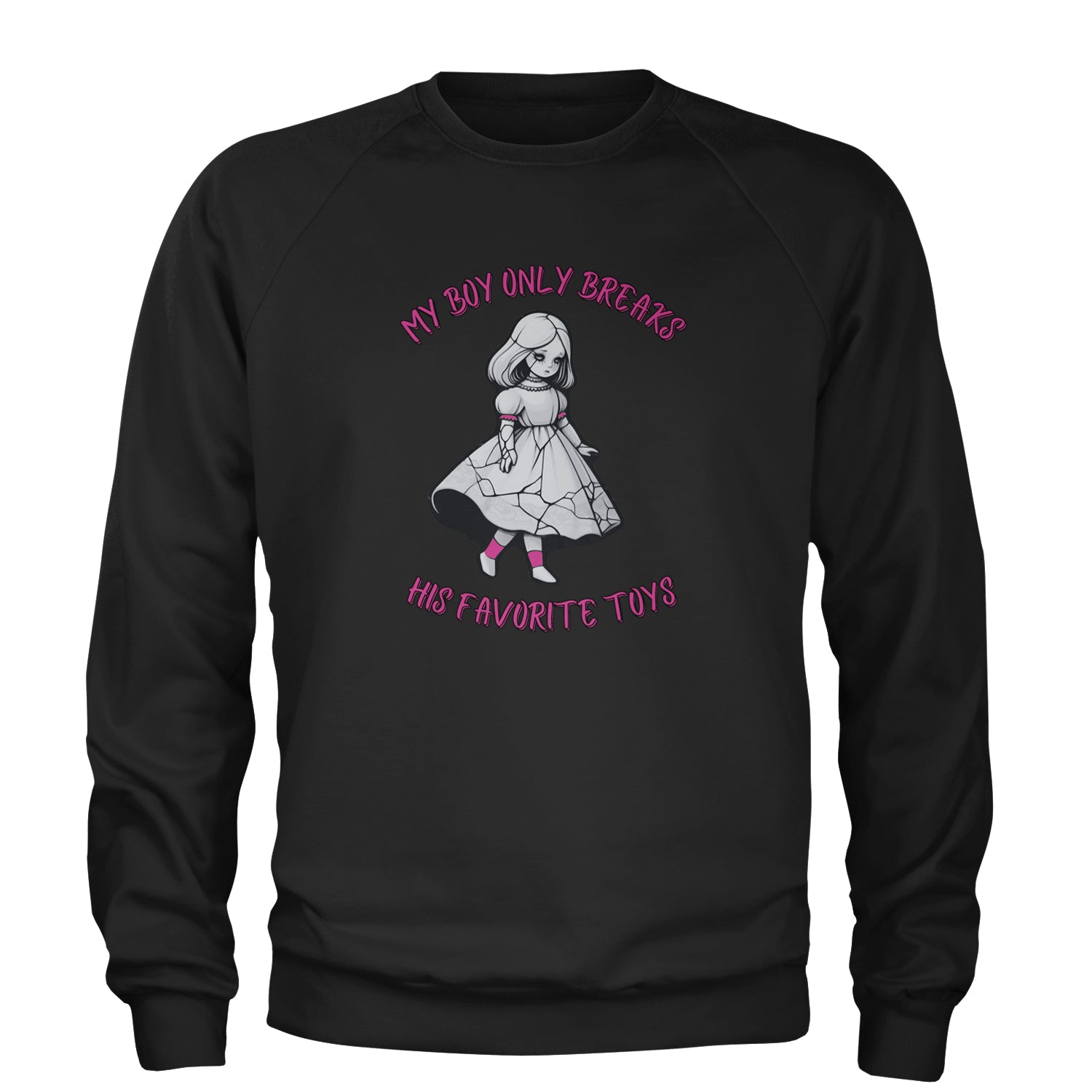 My Boy Only Breaks His Favorite Toys TTPD Music Adult Crewneck Sweatshirt White