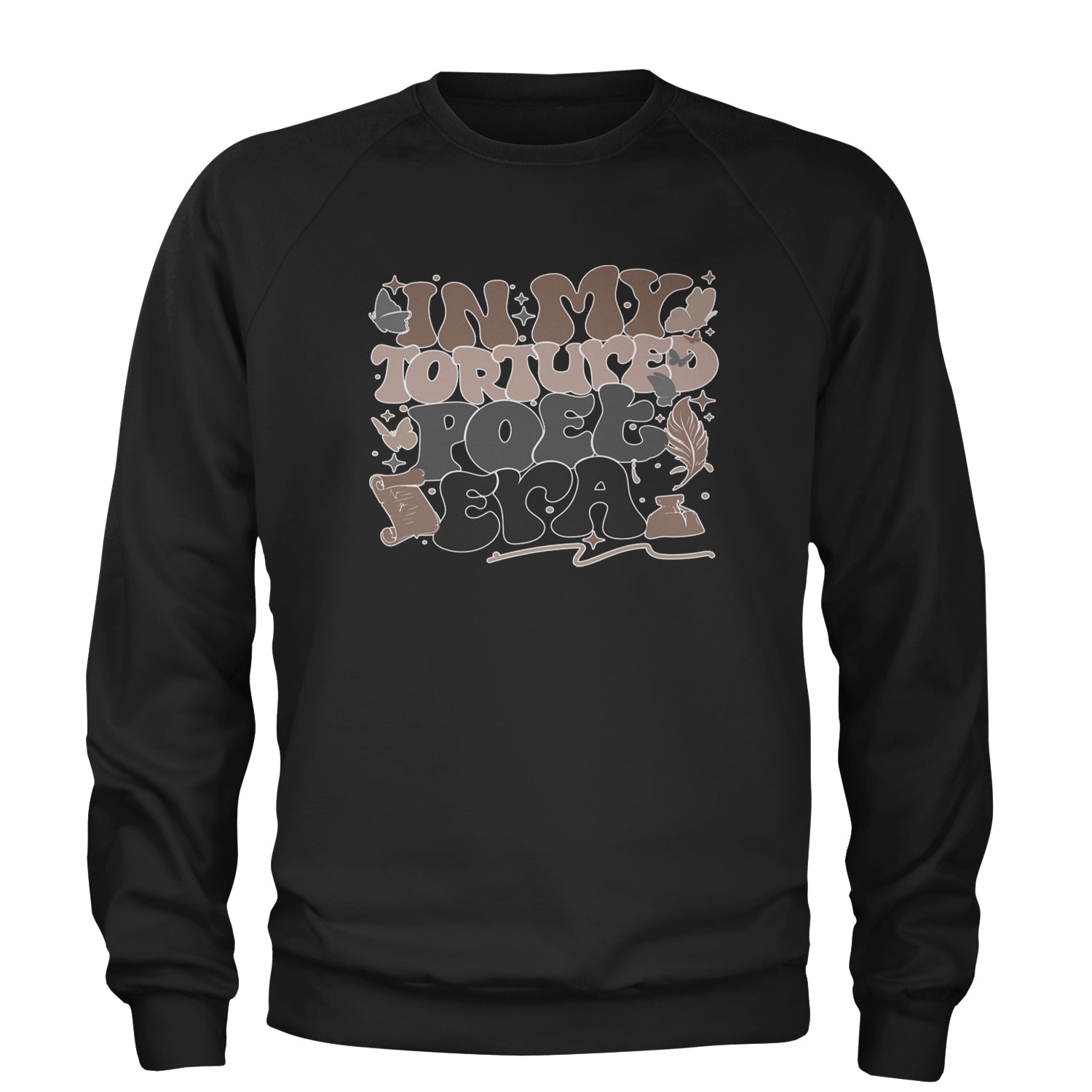 In My Tortured Poet Era TTPD Music Adult Crewneck Sweatshirt Charcoal Grey