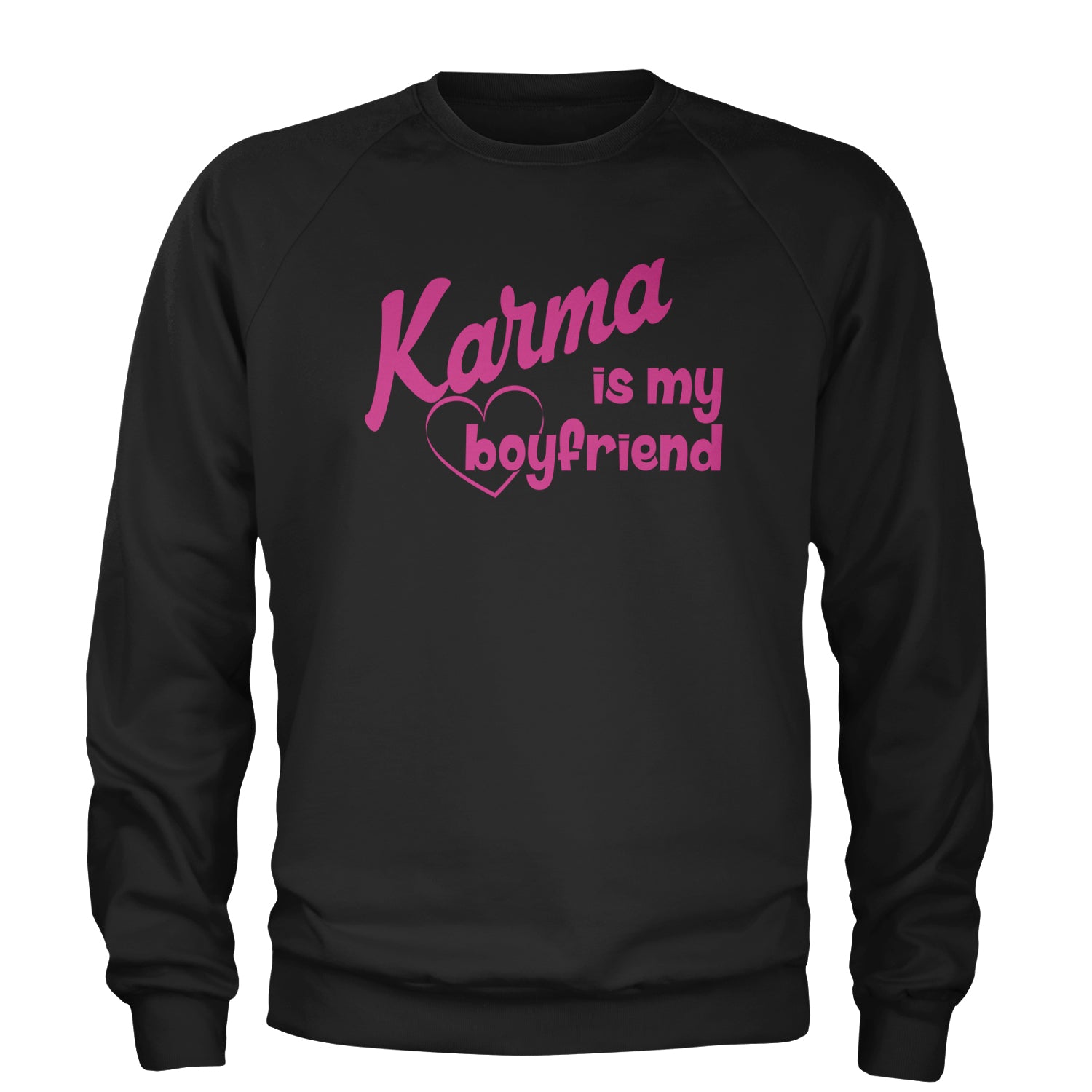 Karma Is My Boyfriend Midnight Eras  Adult Crewneck Sweatshirt Heather Grey