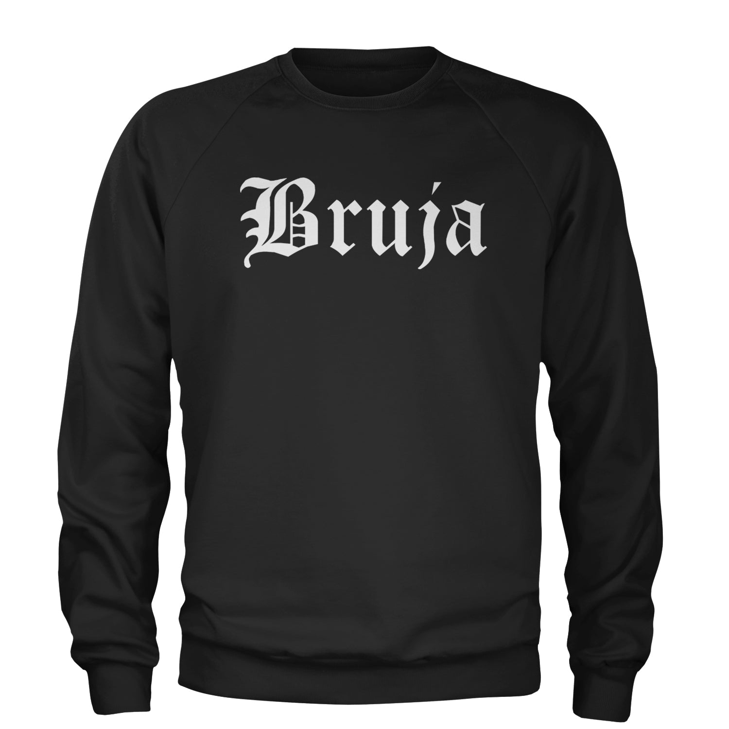 Bruja Gothic Spanish Witch Adult Crewneck Sweatshirt Black