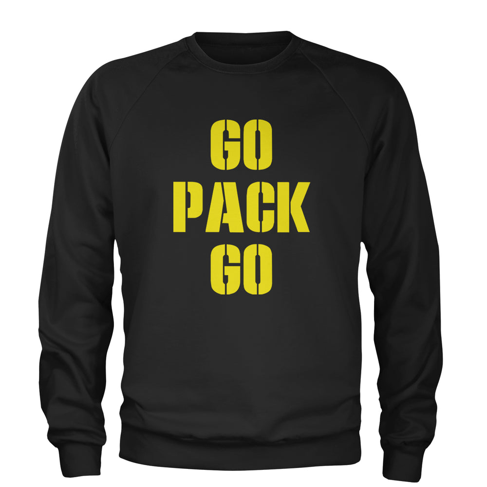 Go Pack Go Green Bay Adult Crewneck Sweatshirt Black
