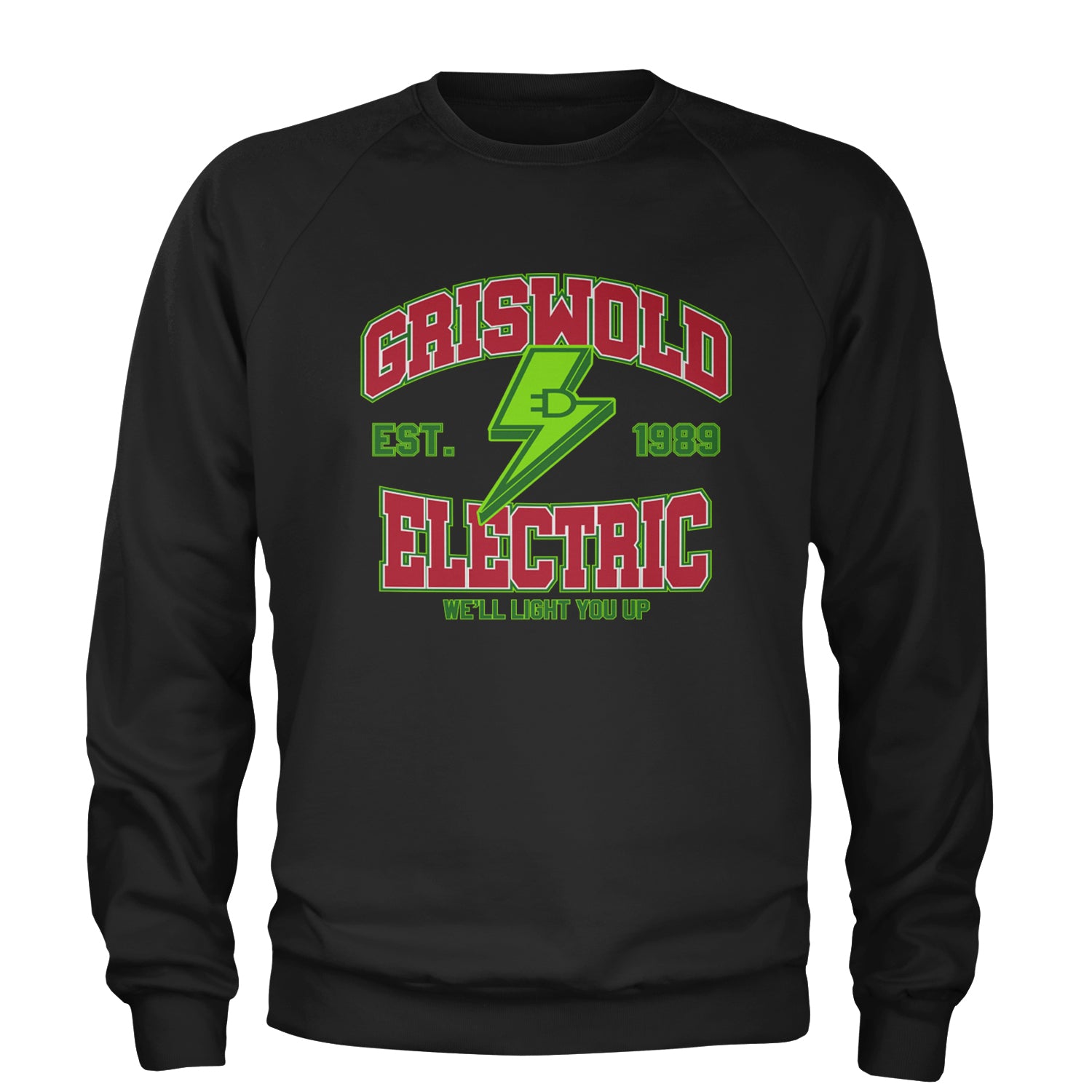 Griswold Electric We'll Light You Up Adult Crewneck Sweatshirt Black