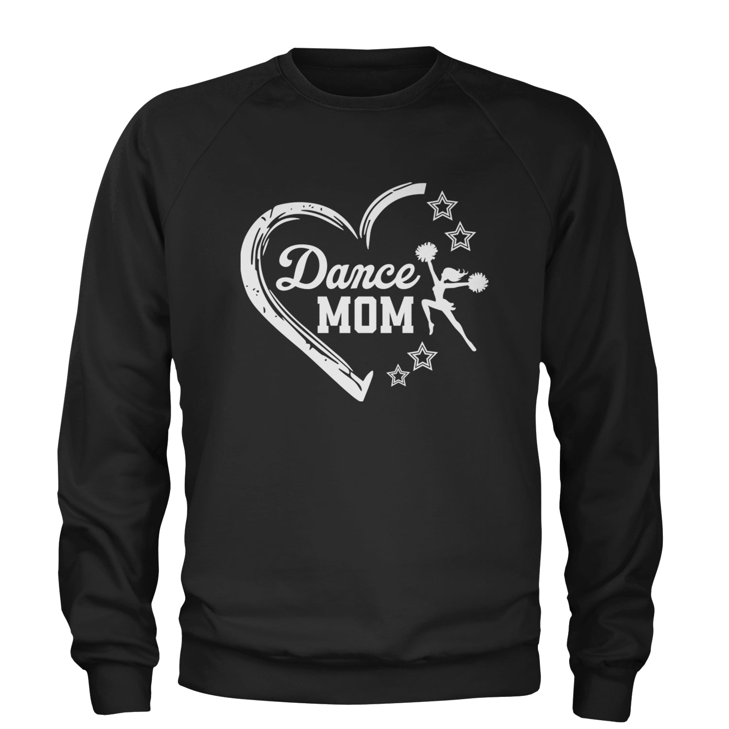 Heart Dance Mom Love Adult Crewneck Sweatshirt Black