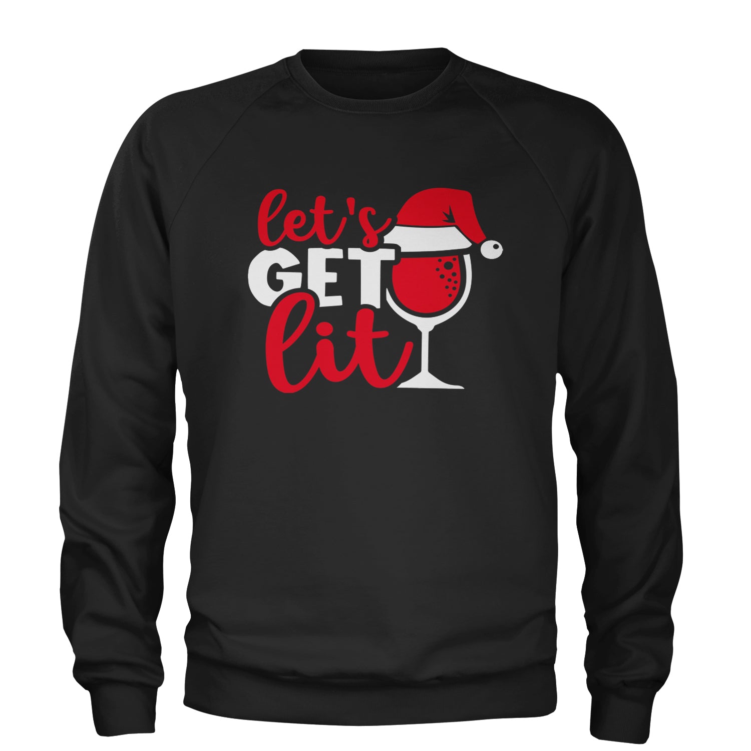 Let’s Get Lit Adult Crewneck Sweatshirt Black