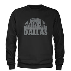 Dallas Texas Skyline Adult Crewneck Sweatshirt Black