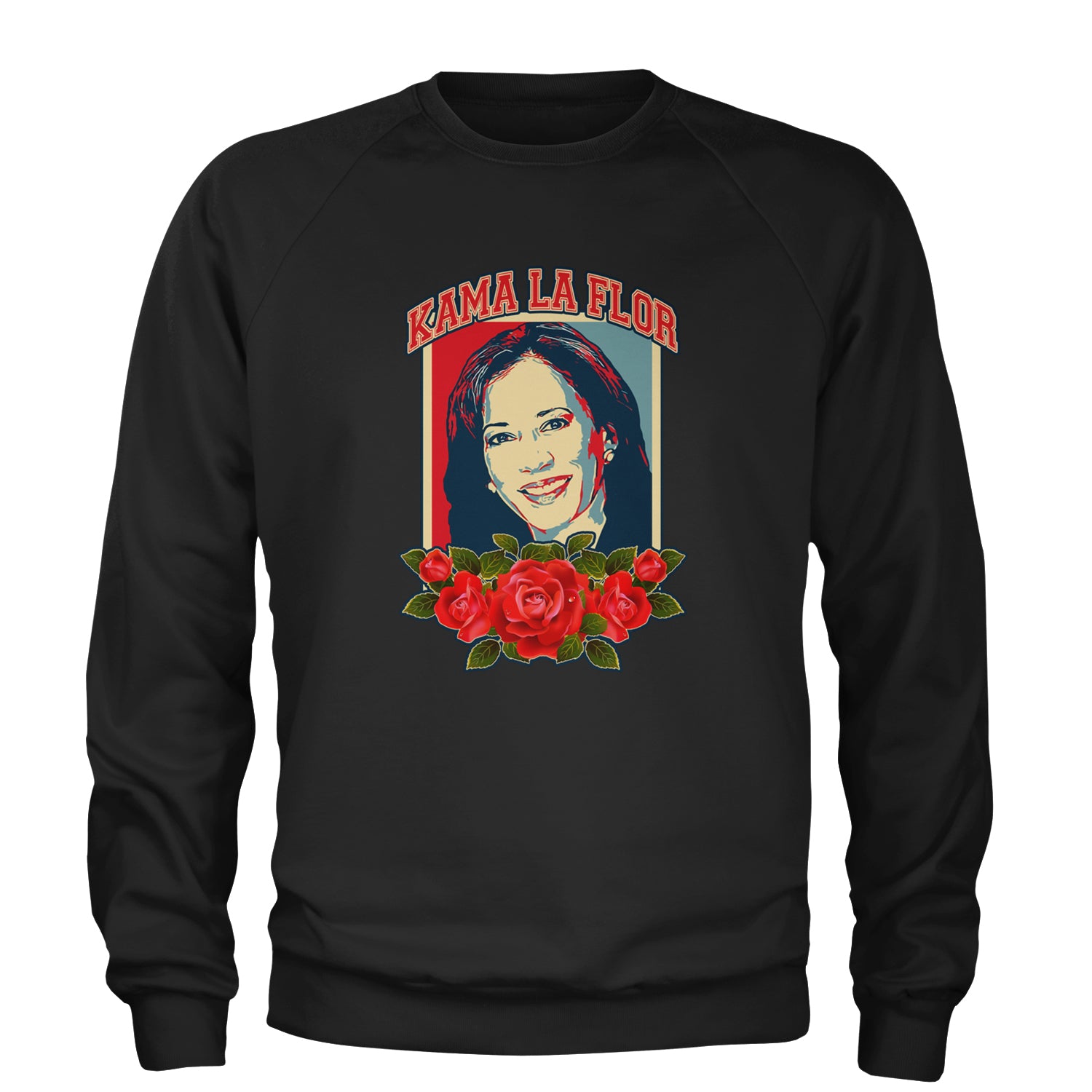 Kama La Flor Kamala Como La Flor Adult Crewneck Sweatshirt Black