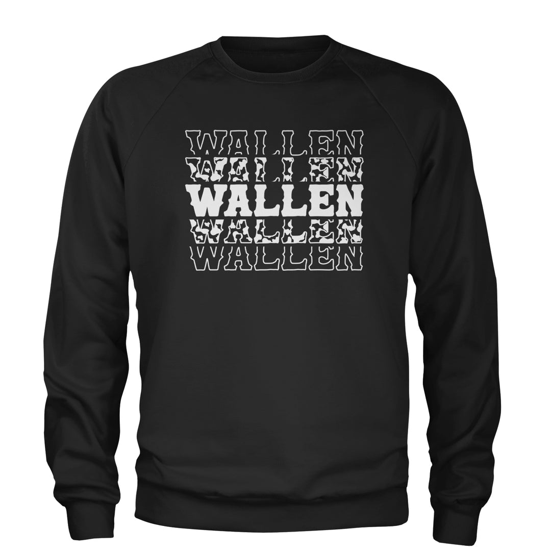 Wallen Country Music Western Adult Crewneck Sweatshirt Black