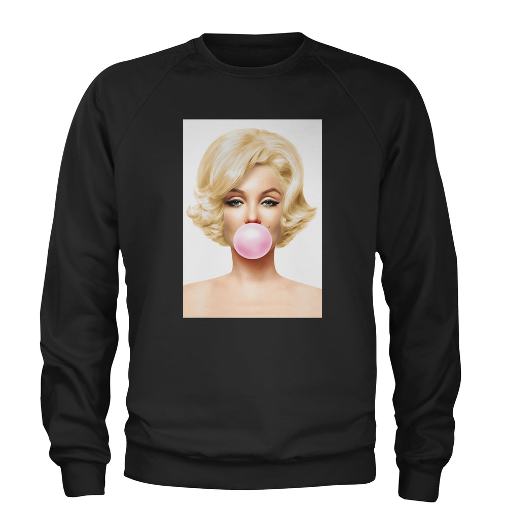Ms. Monroe Pink Bubble Gum American Icon Adult Crewneck Sweatshirt Black
