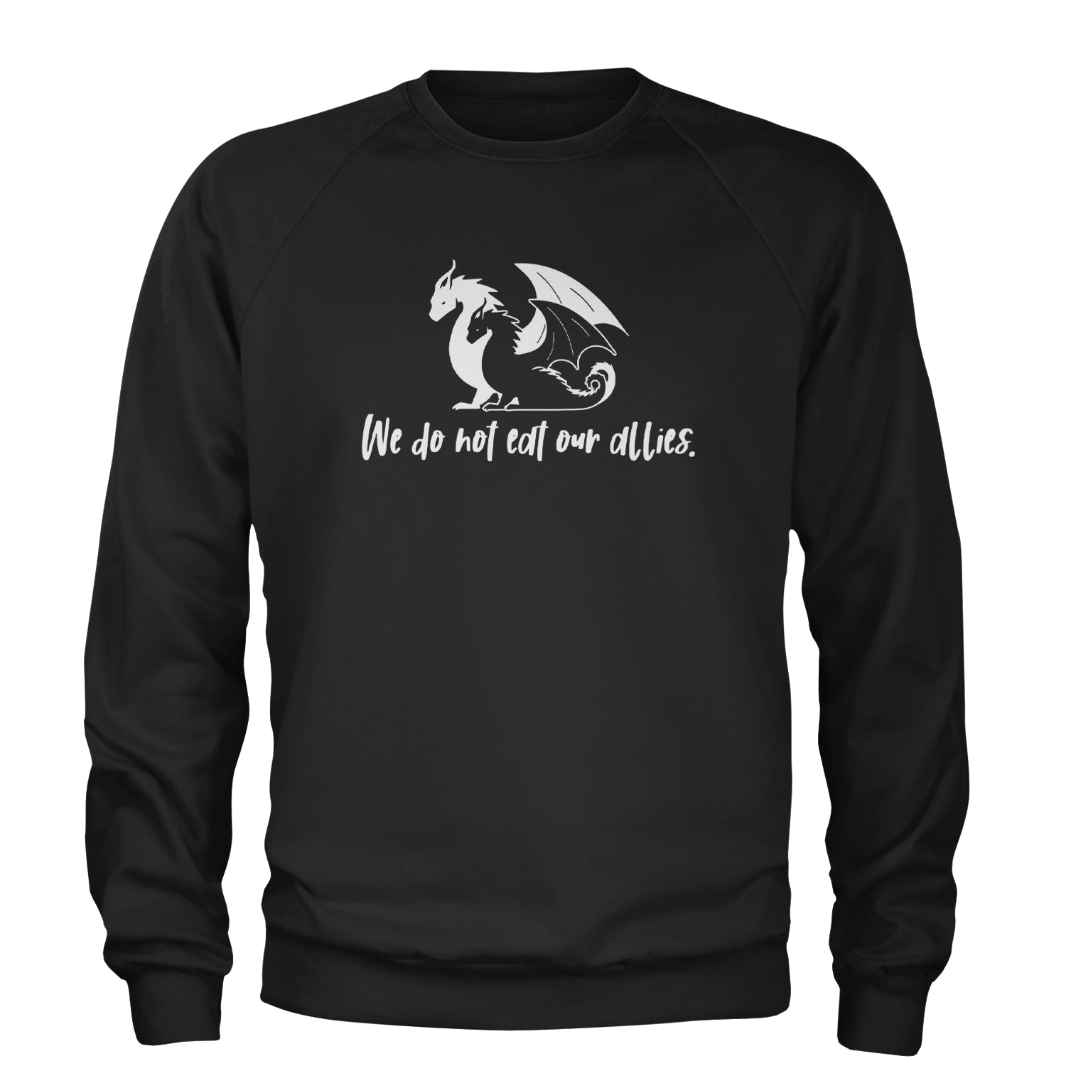 We Do Not Eat Our Allies Fourth Wing Basgiath Adult Crewneck Sweatshirt Black