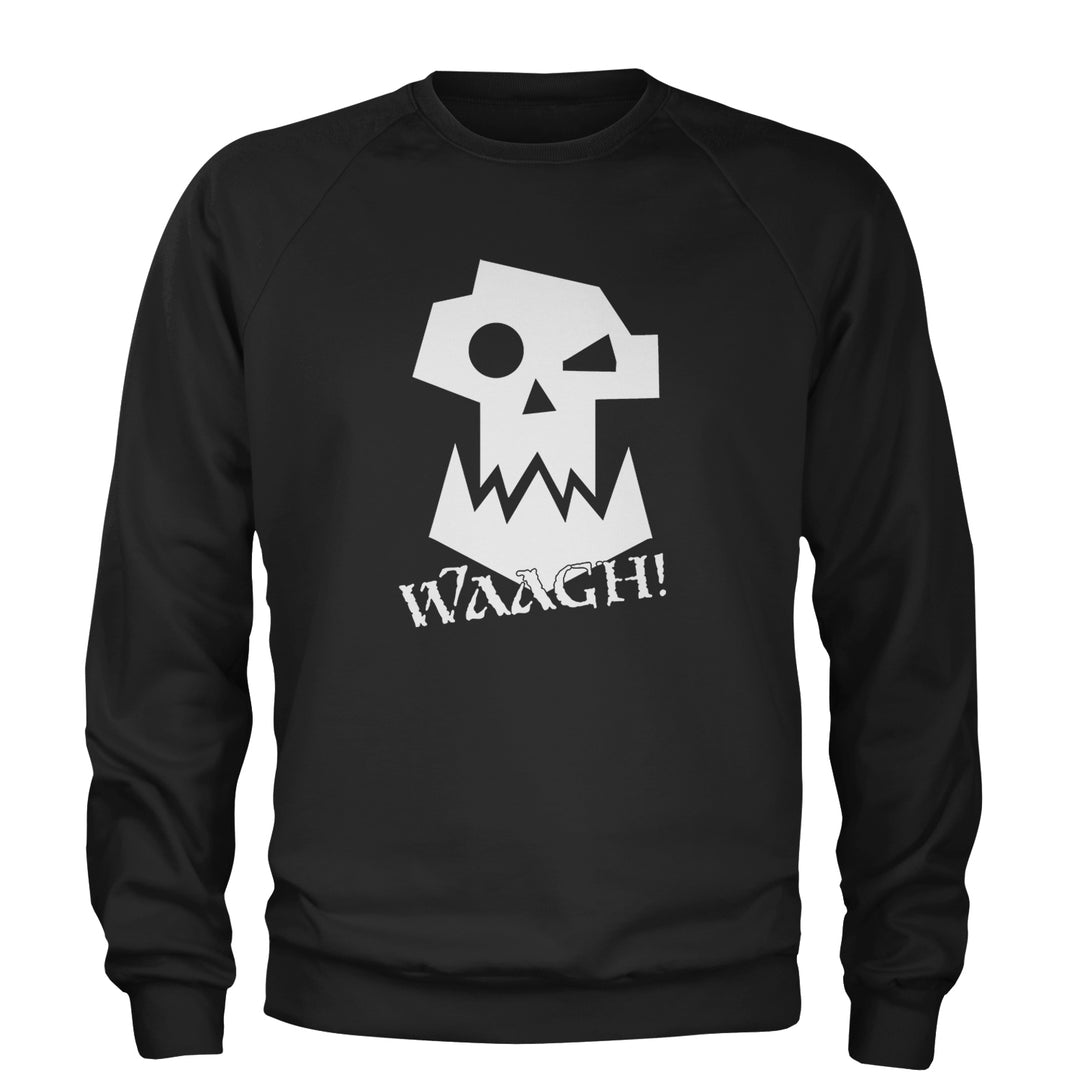 Ork Miniature Tabletop Wargaming Waagh Adult Crewneck Sweatshirt Black