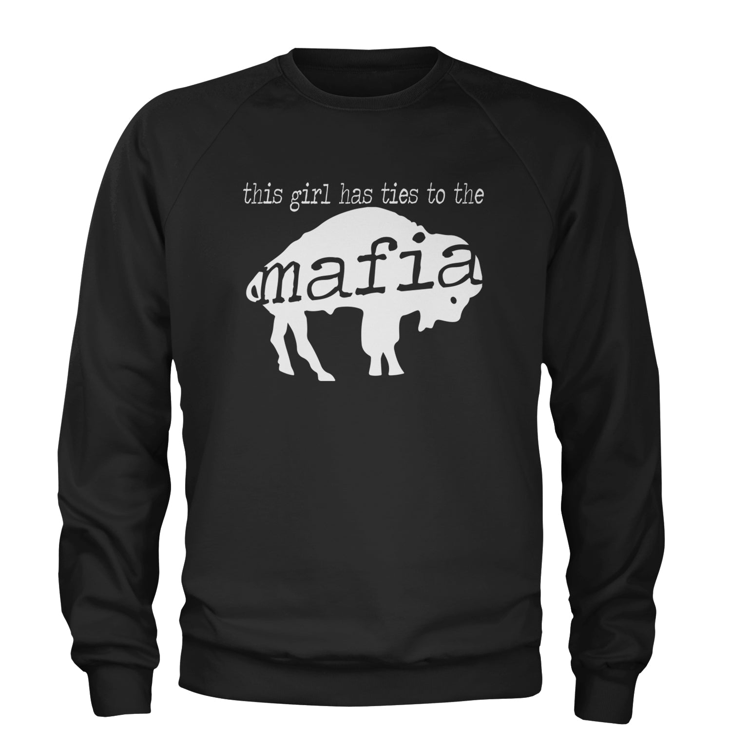 This Girl Has Ties To The Bills Mafia Adult Crewneck Sweatshirt Royal Blue