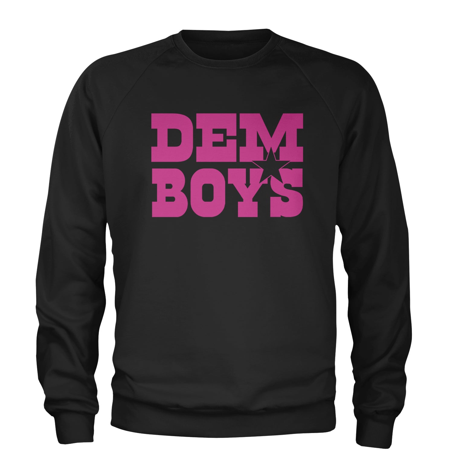 Dem Boys Hot Pink Dallas  Adult Crewneck Sweatshirt Navy Blue