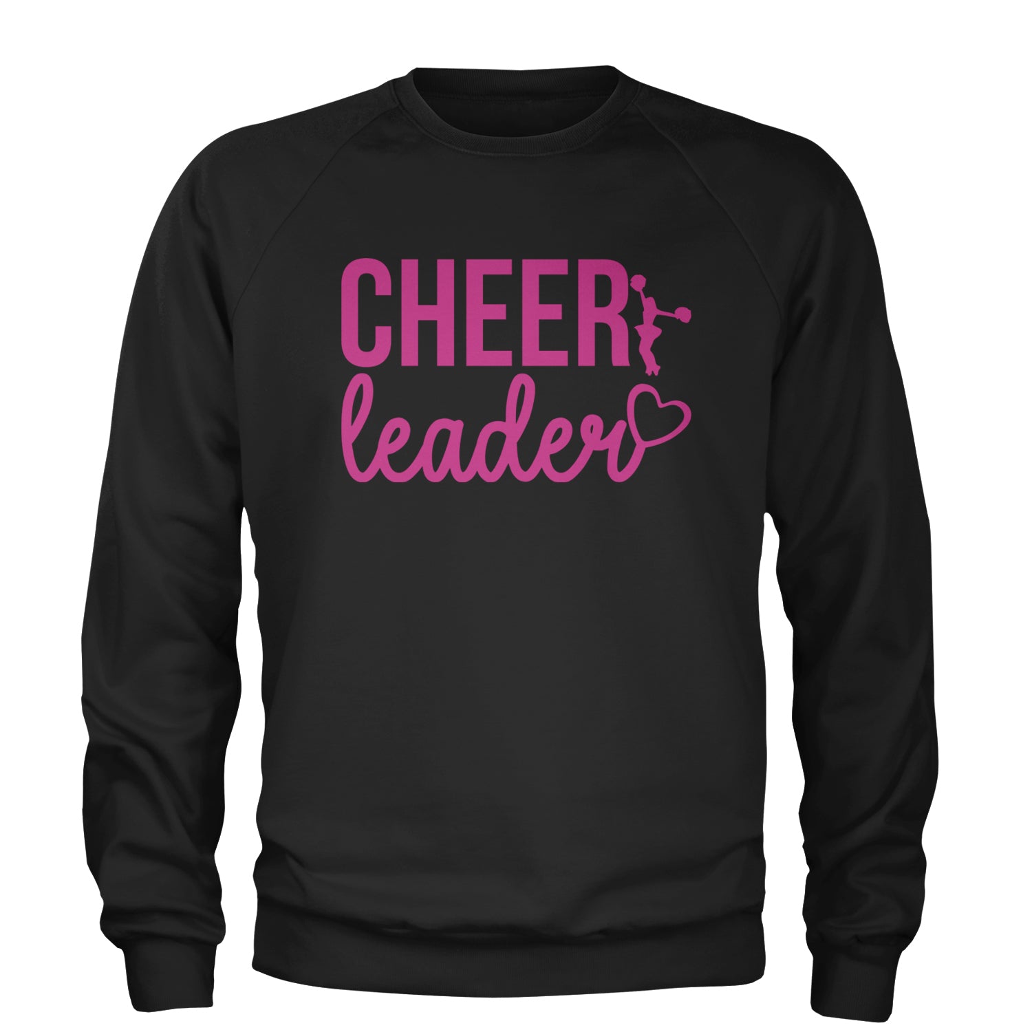 Cheerleader Heart Love Adult Crewneck Sweatshirt Black