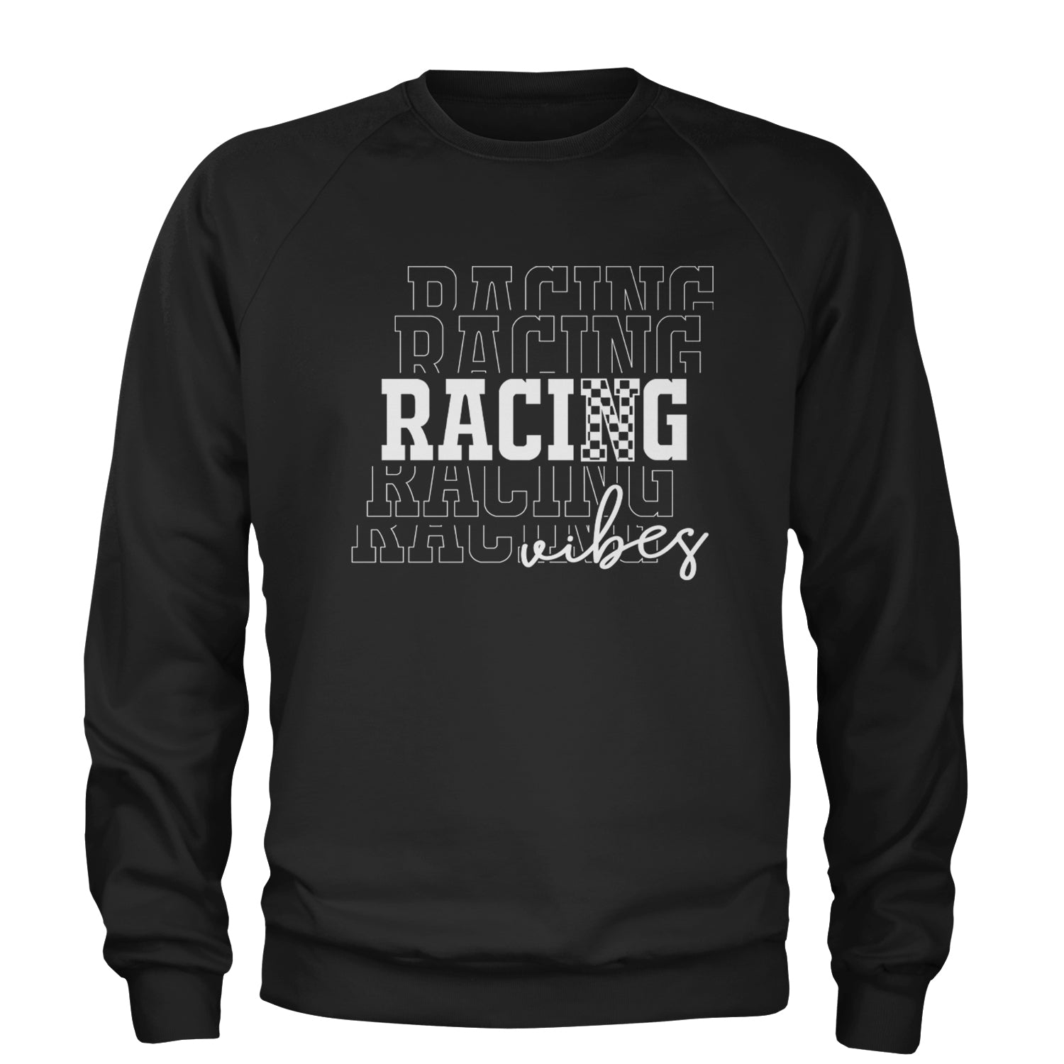 Racing Vibes Adult Crewneck Sweatshirt Black