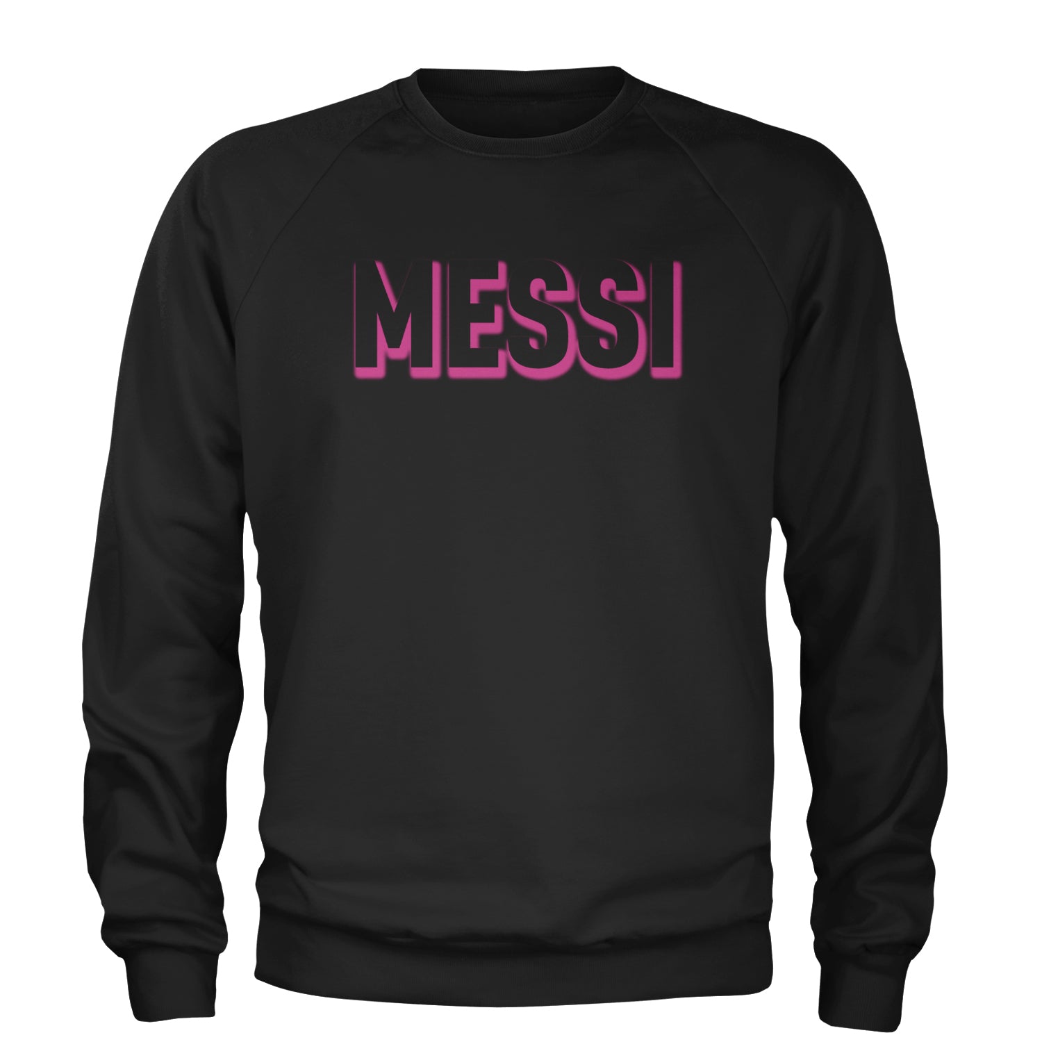 Messi OUTLINE Miami Futbol Adult Crewneck Sweatshirt Black