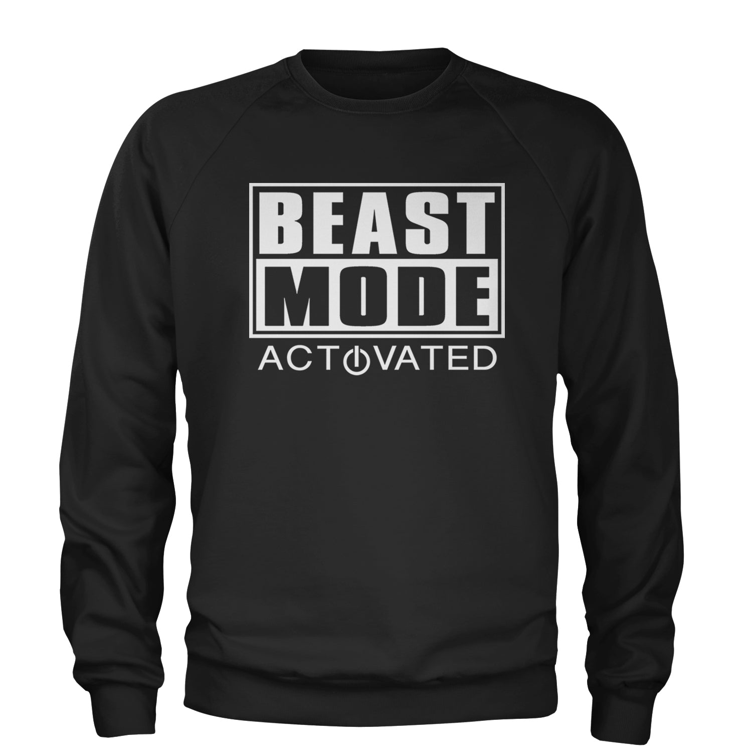 Activated Beast Mode Workout Gym Clothing Adult Crewneck Sweatshirt Black