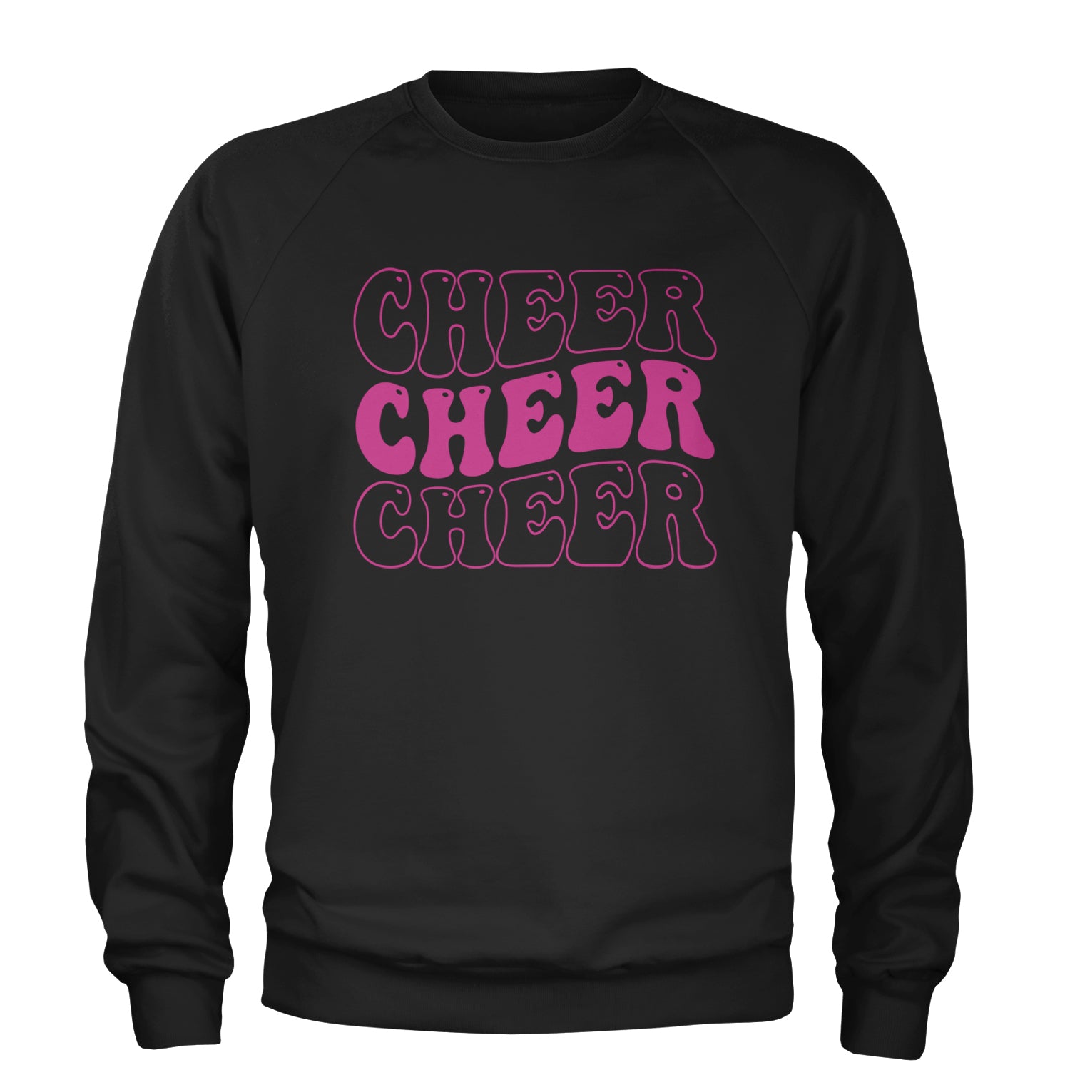 Cheer Cheer Cheer Adult Crewneck Sweatshirt Black