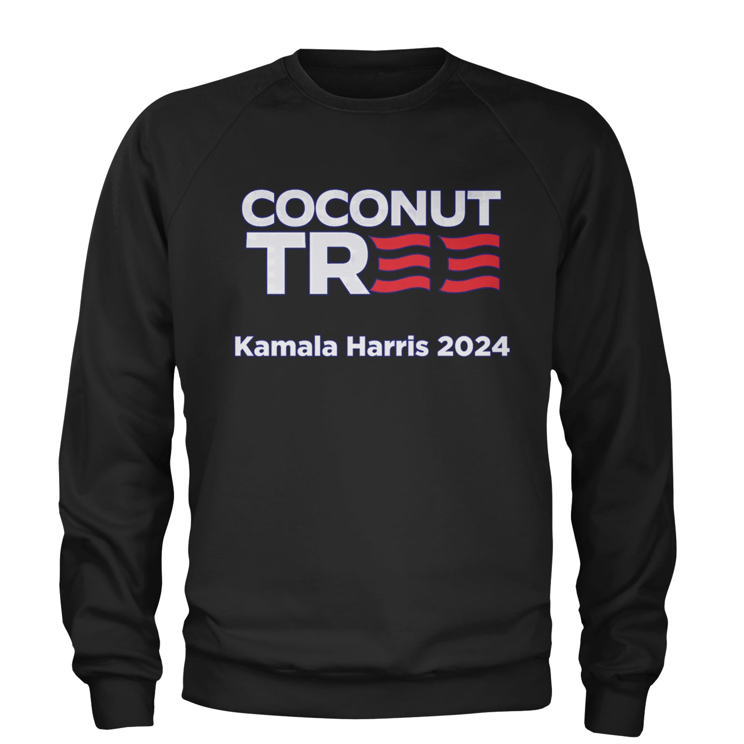 Coconut Tree - Support Kamala Harris For President 2024 Adult Crewneck Sweatshirt Black