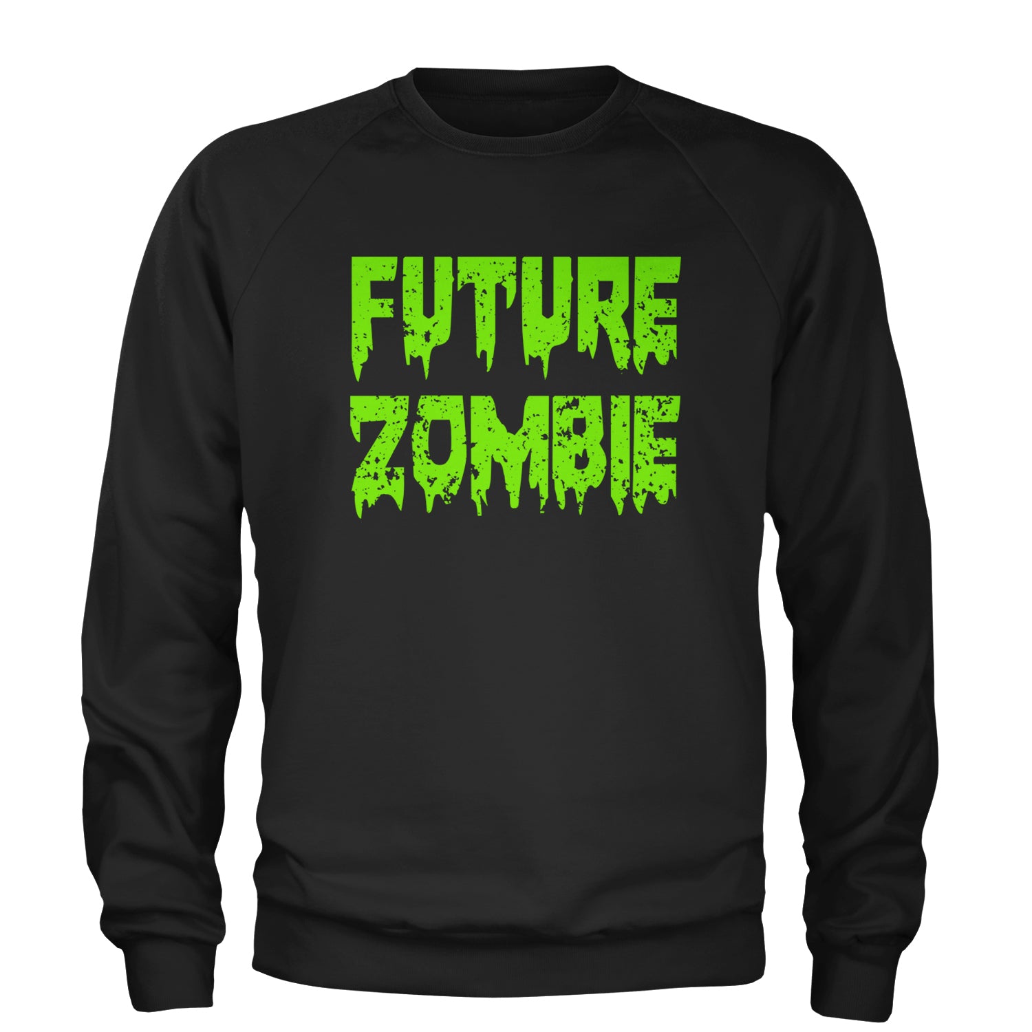 Future Zombie Horror Adult Crewneck Sweatshirt Black