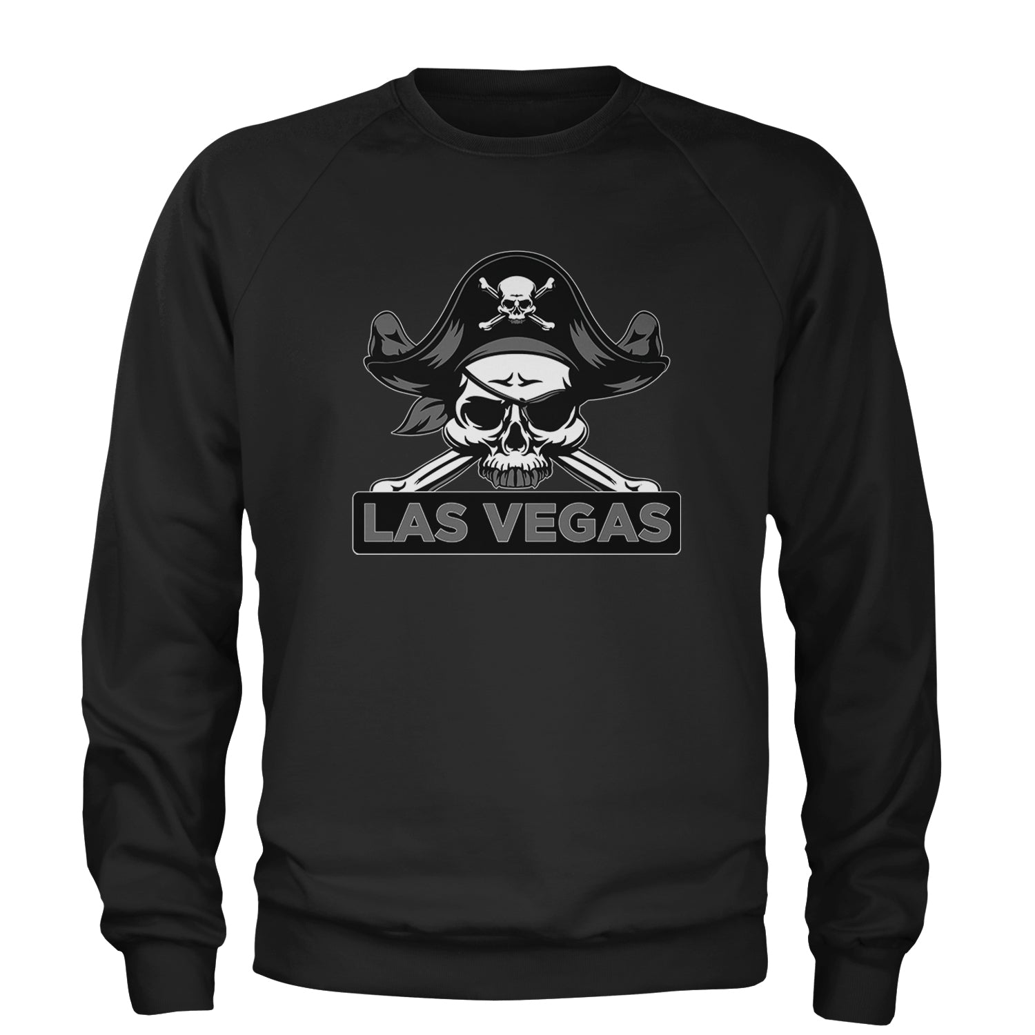 Raider Skull Straight Outta Las Vegas Adult Crewneck Sweatshirt Black