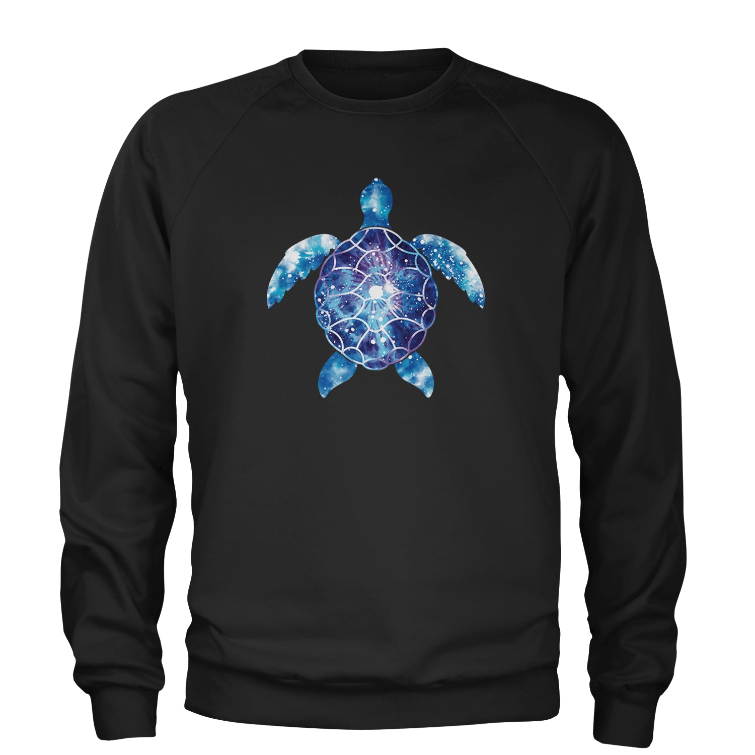 Ocean Aura Tie-Dye Sea Turtle Adult Crewneck Sweatshirt Maroon