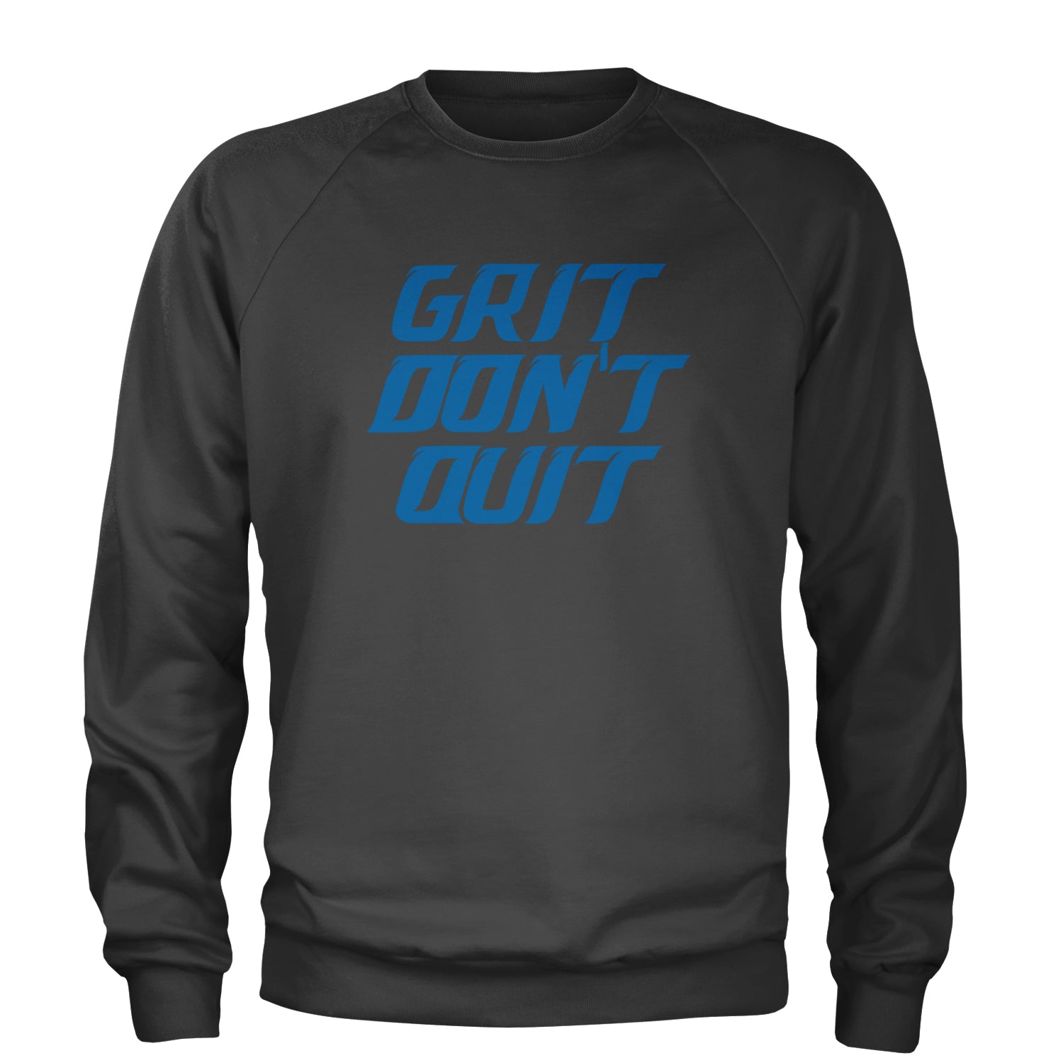 Grit Don't Quit Detroit Grit Adult Crewneck Sweatshirt Charcoal Grey