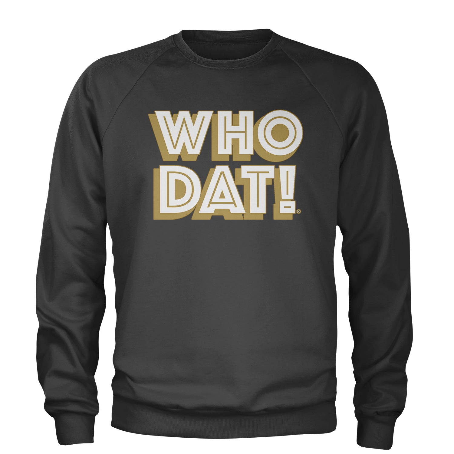 Who Dat Nation Big Bold New Orleans Adult Crewneck Sweatshirt Black