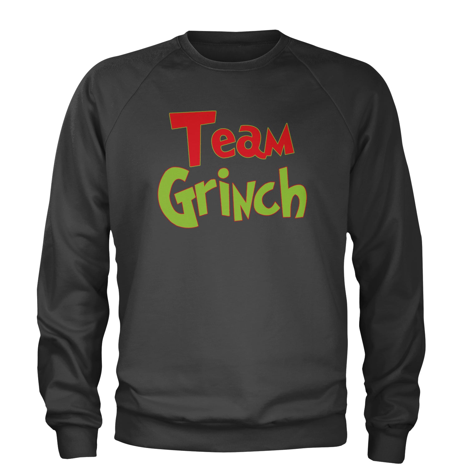 Team Gr-nch Jolly Grinchmas Merry Christmas Adult Crewneck Sweatshirt Charcoal Grey