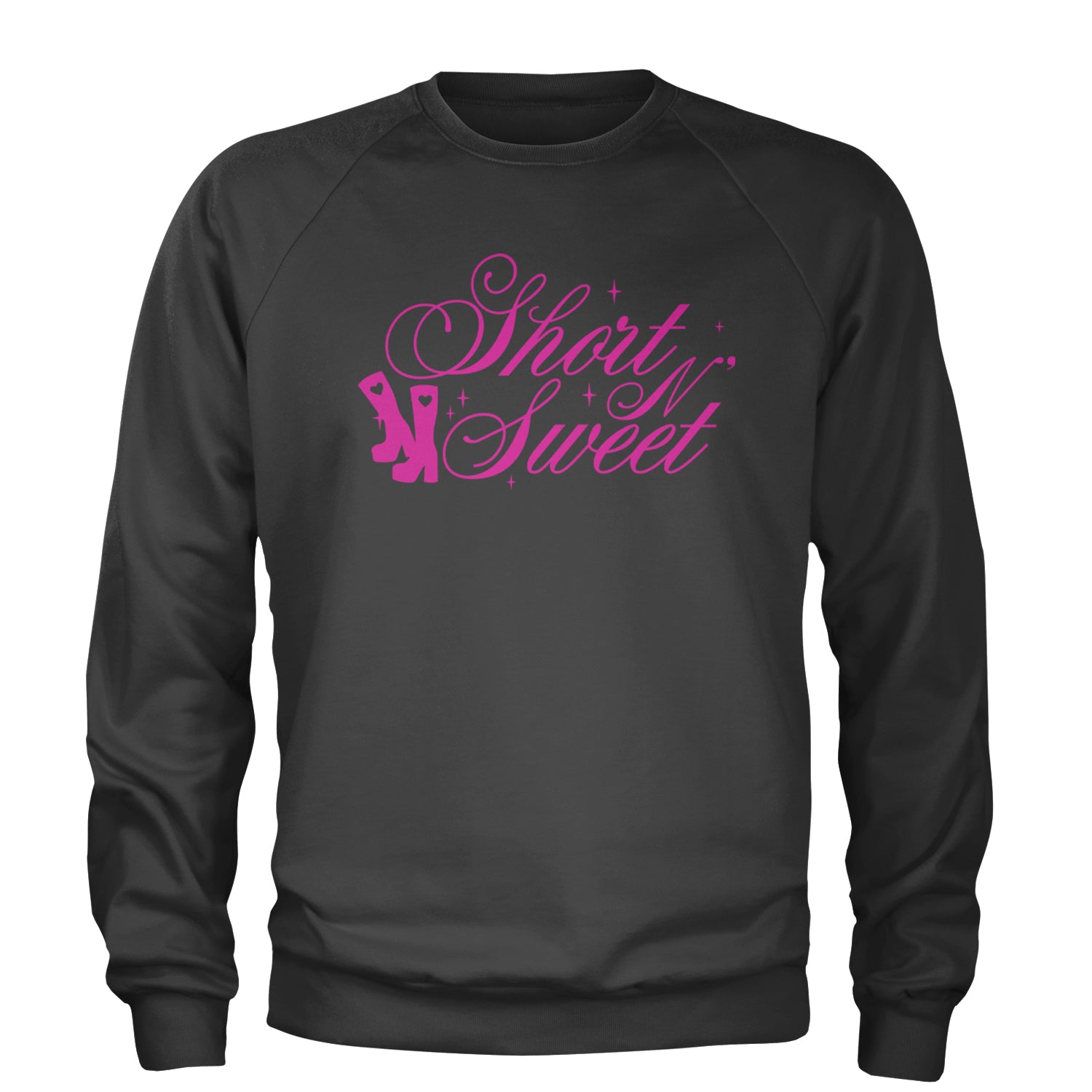 Boots Short N' Sweet Adult Crewneck Sweatshirt Charcoal Grey