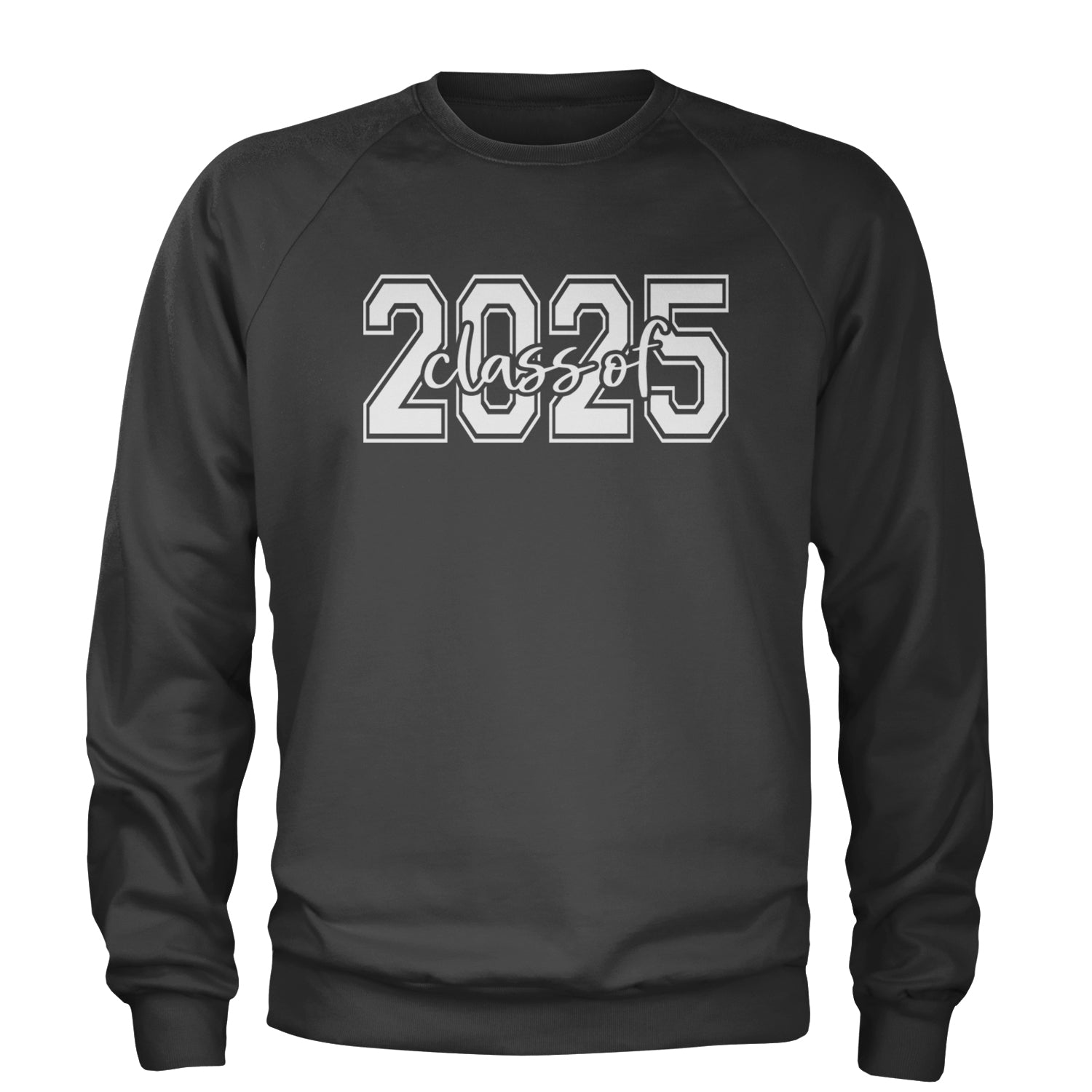 Class Of 2025 Graduation Adult Crewneck Sweatshirt Charcoal Grey