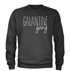 Galentine Gang Valentine's Shirt Adult Crewneck Sweatshirt Charcoal Grey