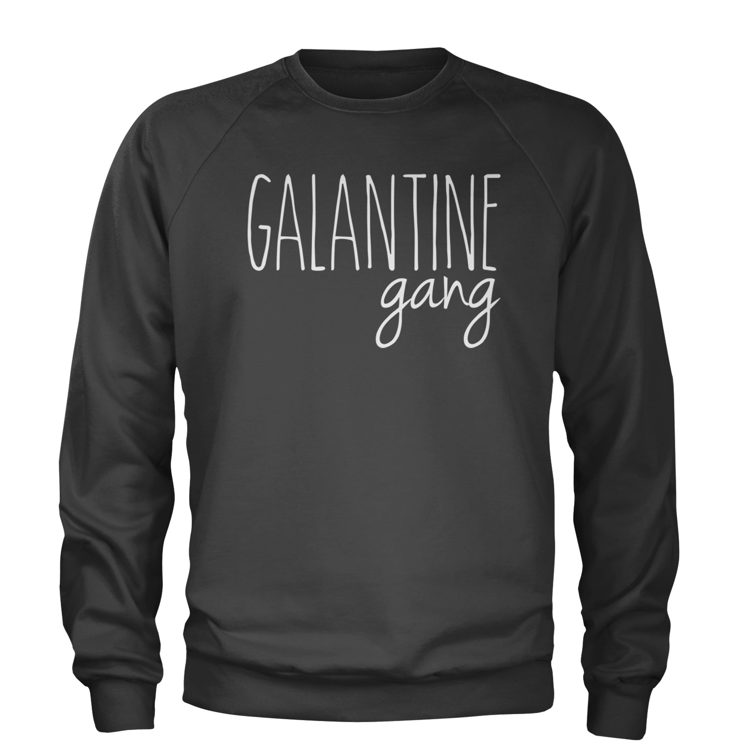 Galentine Gang Valentine's Shirt Adult Crewneck Sweatshirt Charcoal Grey