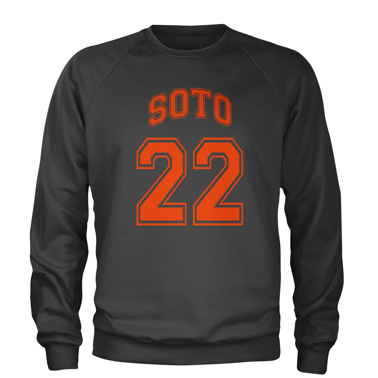 Soto Number 22 Adult Crewneck Sweatshirt Charcoal Grey