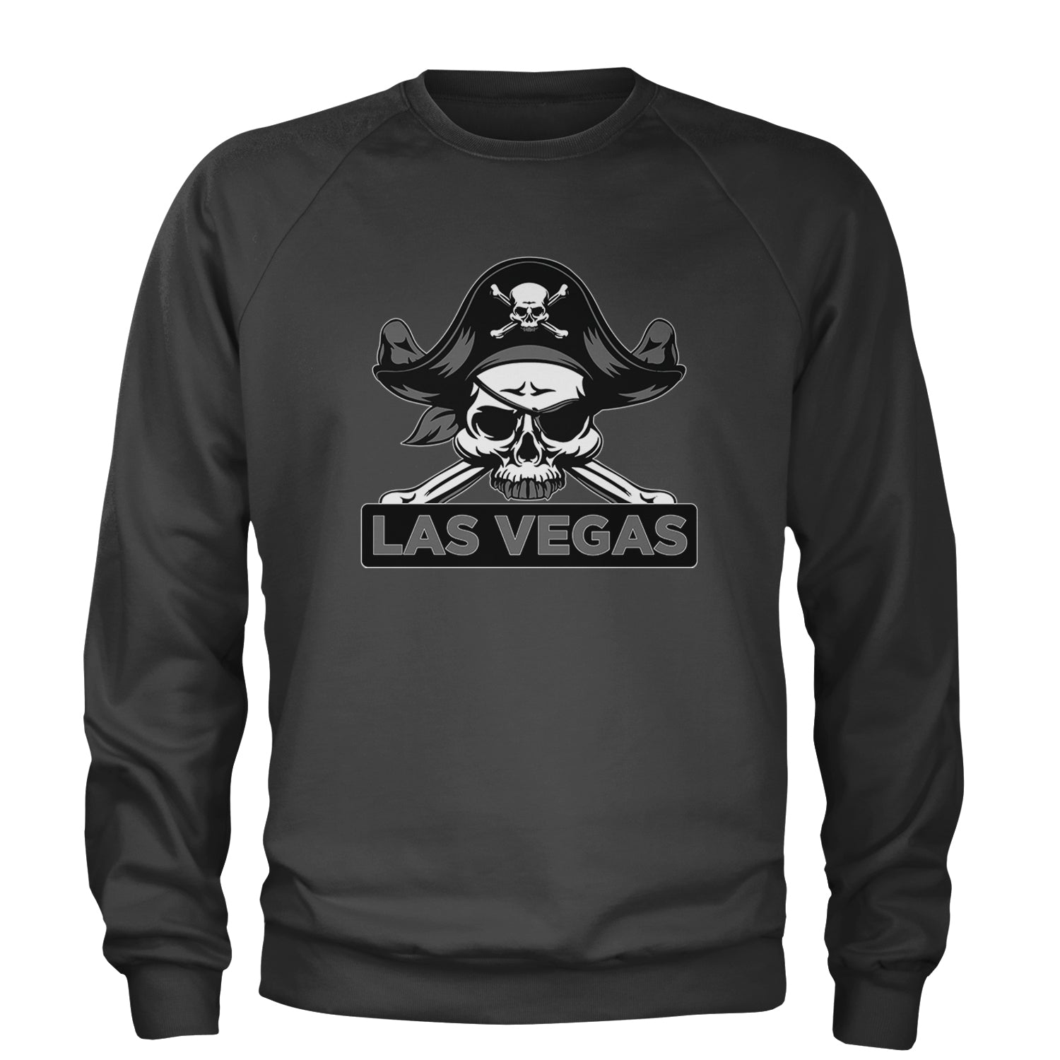 Raider Skull Straight Outta Las Vegas Adult Crewneck Sweatshirt Black