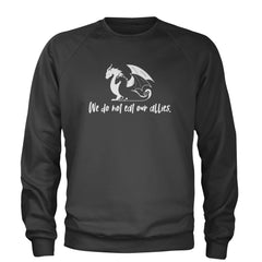 We Do Not Eat Our Allies Fourth Wing Basgiath Adult Crewneck Sweatshirt Charcoal Grey