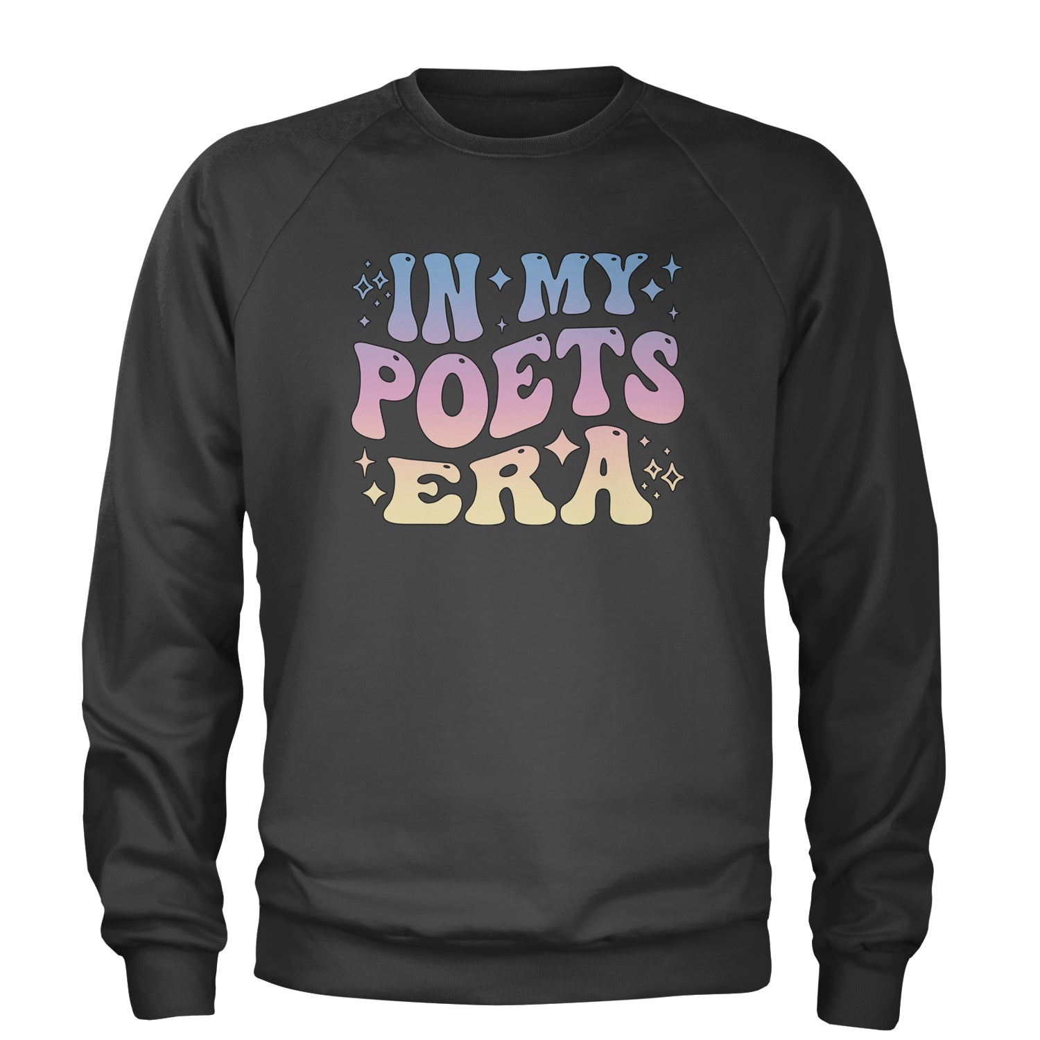 In My Poet Era Tie Dye TTPD Music Adult Crewneck Sweatshirt Charcoal Grey