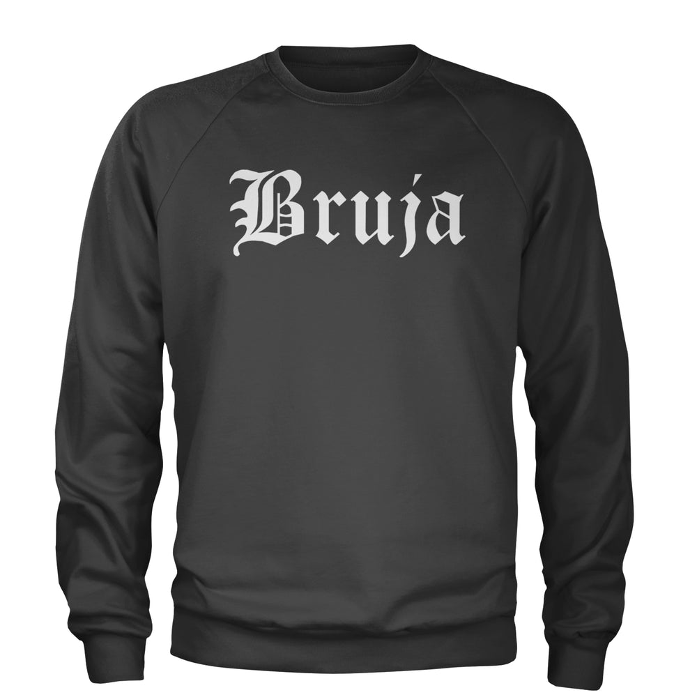 Bruja Gothic Spanish Witch Adult Crewneck Sweatshirt Charcoal Grey