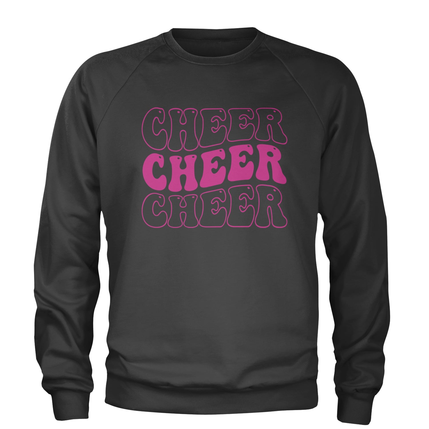 Cheer Cheer Cheer Adult Crewneck Sweatshirt Black