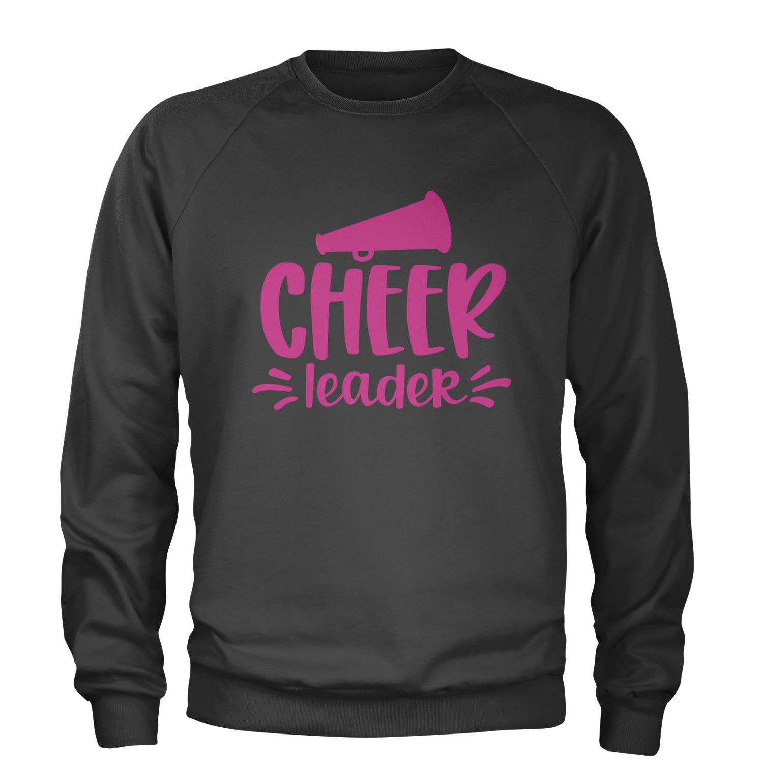 Cheerleader Bullhorn Adult Crewneck Sweatshirt Charcoal Grey