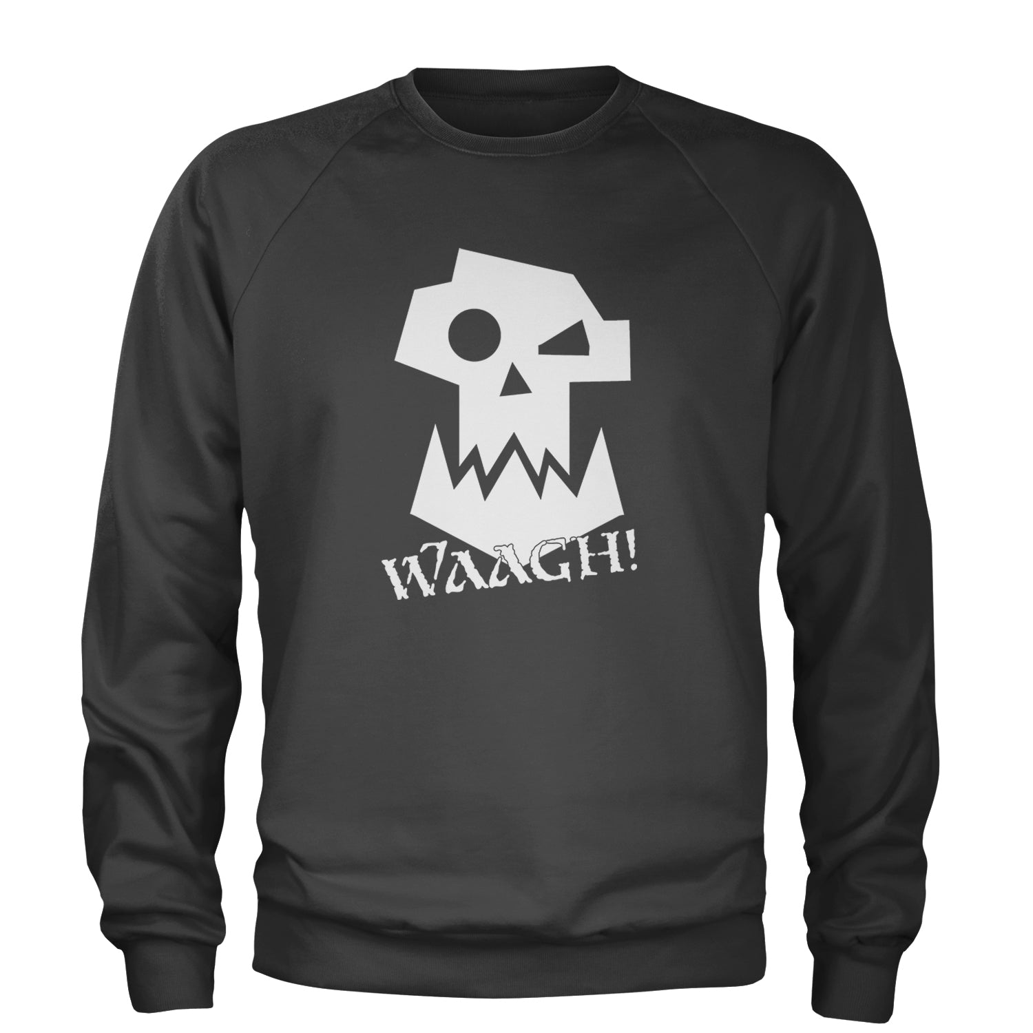 Ork Miniature Tabletop Wargaming Waagh Adult Crewneck Sweatshirt Charcoal Grey