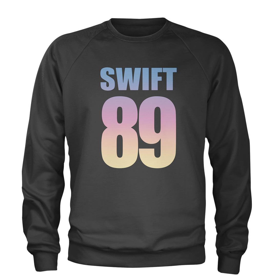 Lover Era Swift 89 Birth Year Music Fan TTPD Adult Crewneck Sweatshirt Charcoal Grey