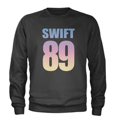 Lover Era Swift 89 Birth Year Music Fan TTPD Adult Crewneck Sweatshirt Charcoal Grey