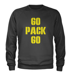 Go Pack Go Green Bay Adult Crewneck Sweatshirt Charcoal Grey