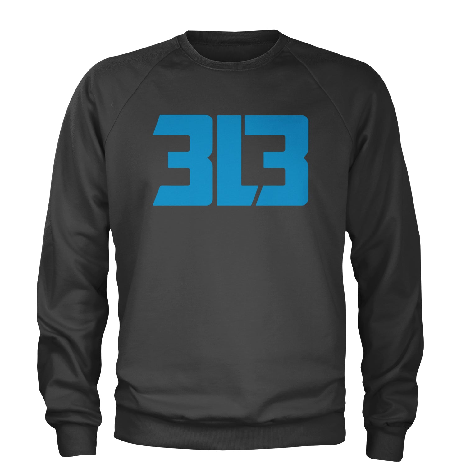 3L3 From The 313 Detroit Football Adult Crewneck Sweatshirt Black