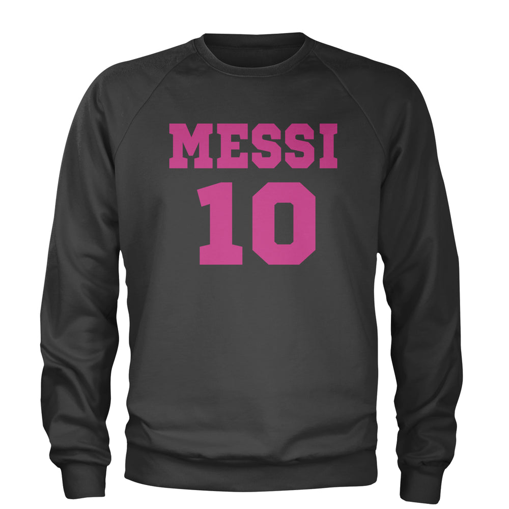 Messi World Soccer Futbol Messiami Adult Crewneck Sweatshirt Charcoal Grey