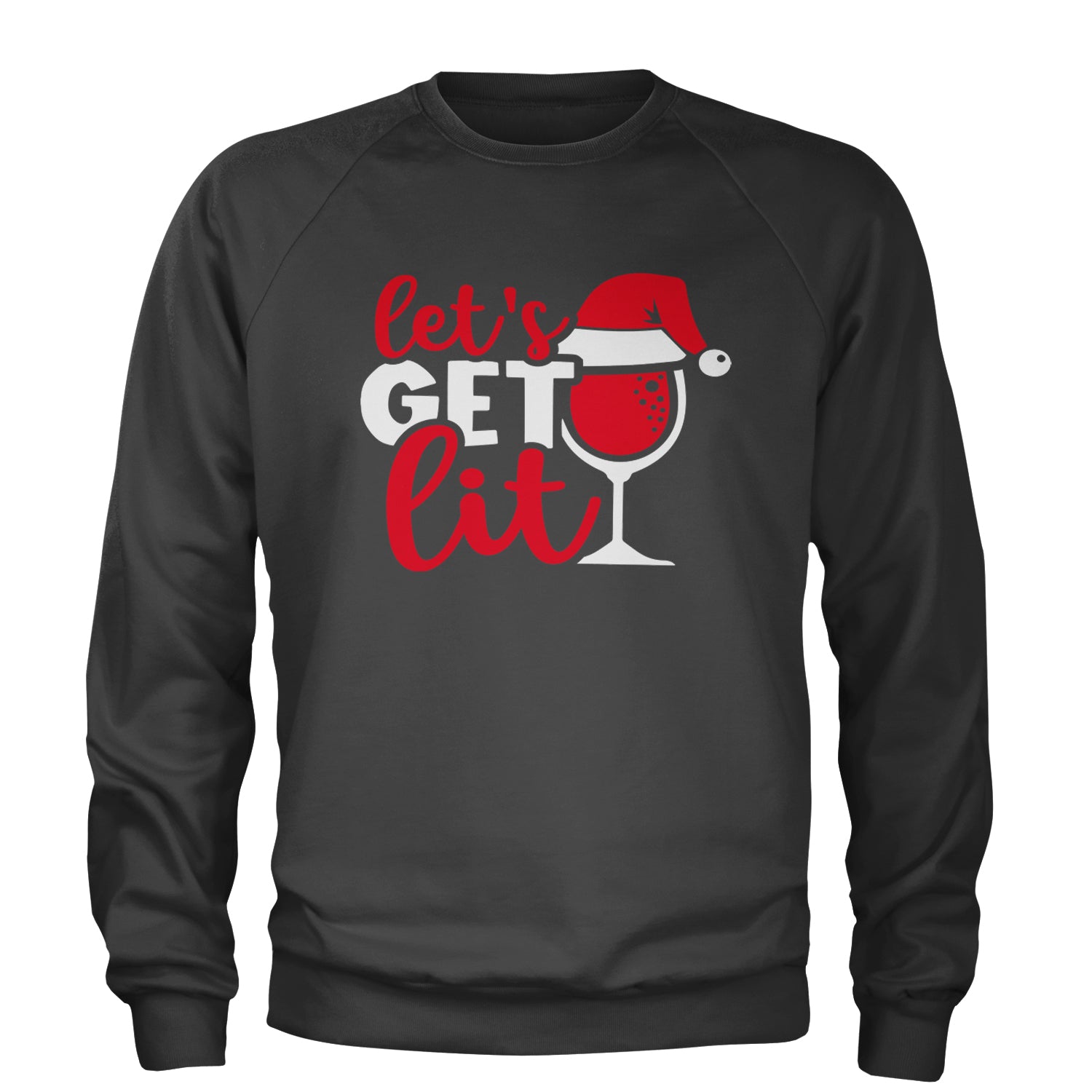 Let’s Get Lit Adult Crewneck Sweatshirt Black