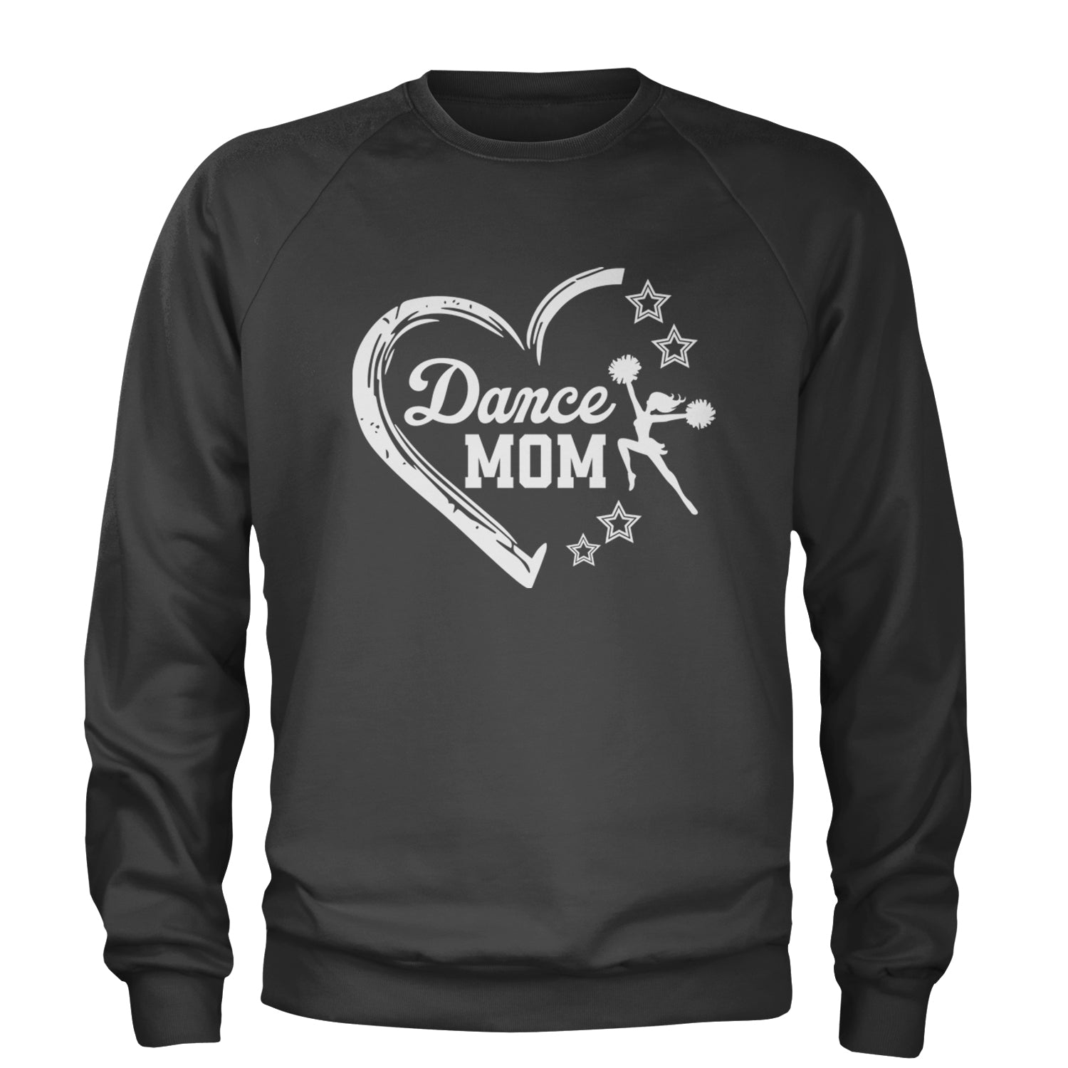 Heart Dance Mom Love Adult Crewneck Sweatshirt Black