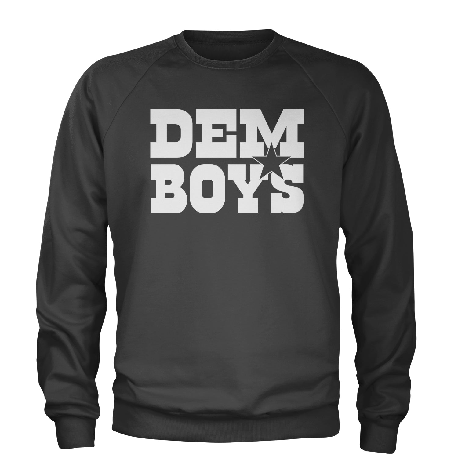 Dem Boys Dallas Football Adult Crewneck Sweatshirt Charcoal Grey