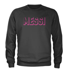 Messi OUTLINE Miami Futbol Adult Crewneck Sweatshirt Charcoal Grey